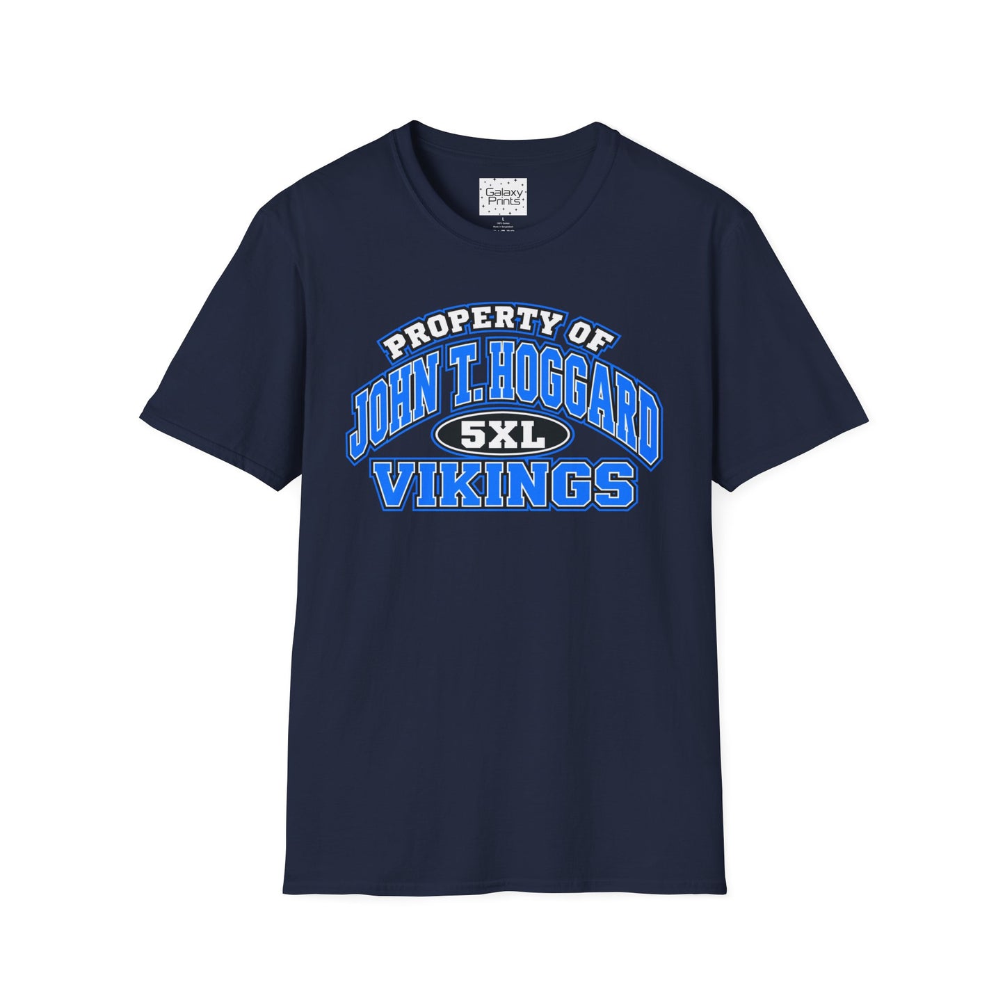 Property of JTH Vikings T‑Shirt 5XL — Viking in Power Circle back - Hoggard School Spirit Tee