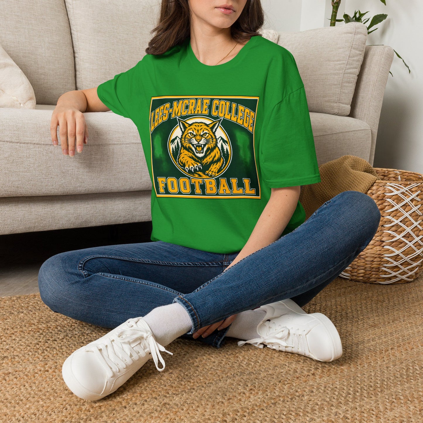 Lees-McRae College Bobcats Vintage Football T-Shirt — Retro Wily Bobcat