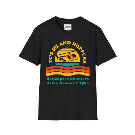 Unisex T-Shirt - POP Culture - 'From the HIT TV Show Magnum PI - TC's Helicopter Charterers & Rides'