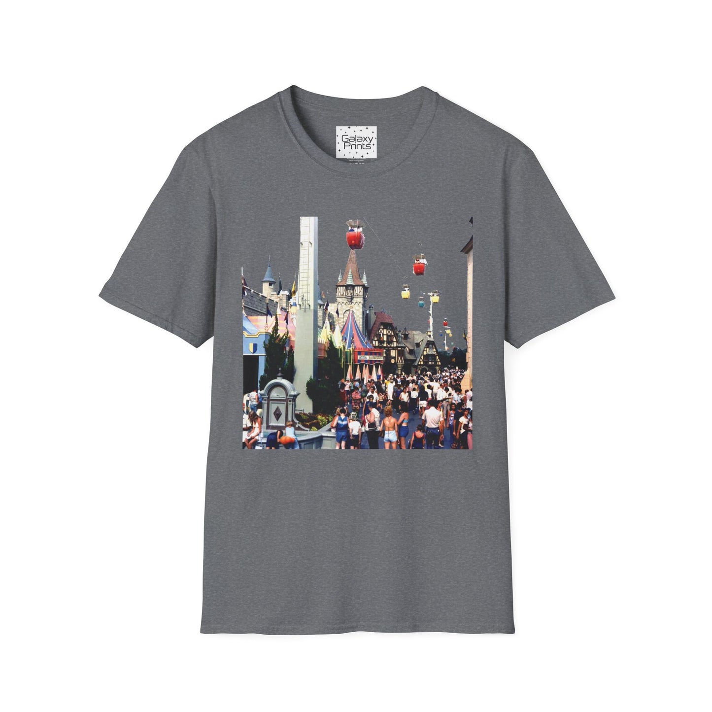 Unisex T-Shirt - DISNEY Inspired - '1970's WDW Florida Picture Graphic next to Small World & Pinocchio Grotto'