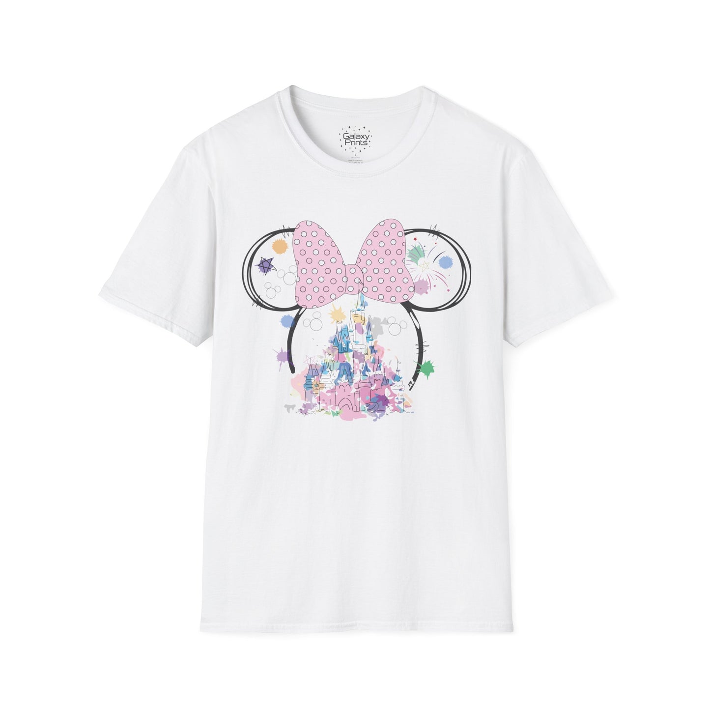 Unisex T-Shirt - DISNEY Inspired - 'Minnie Bow with Pink Castle'