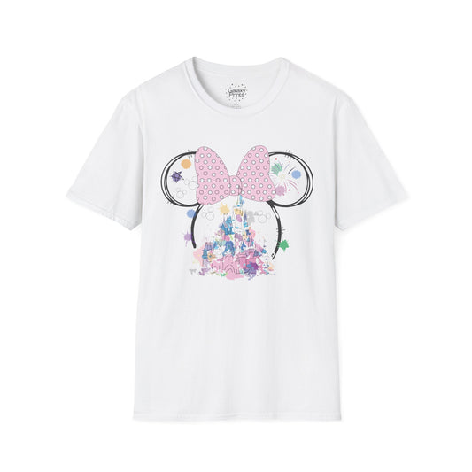 Unisex T-Shirt - DISNEY Inspired - 'Minnie Bow with Pink Castle'