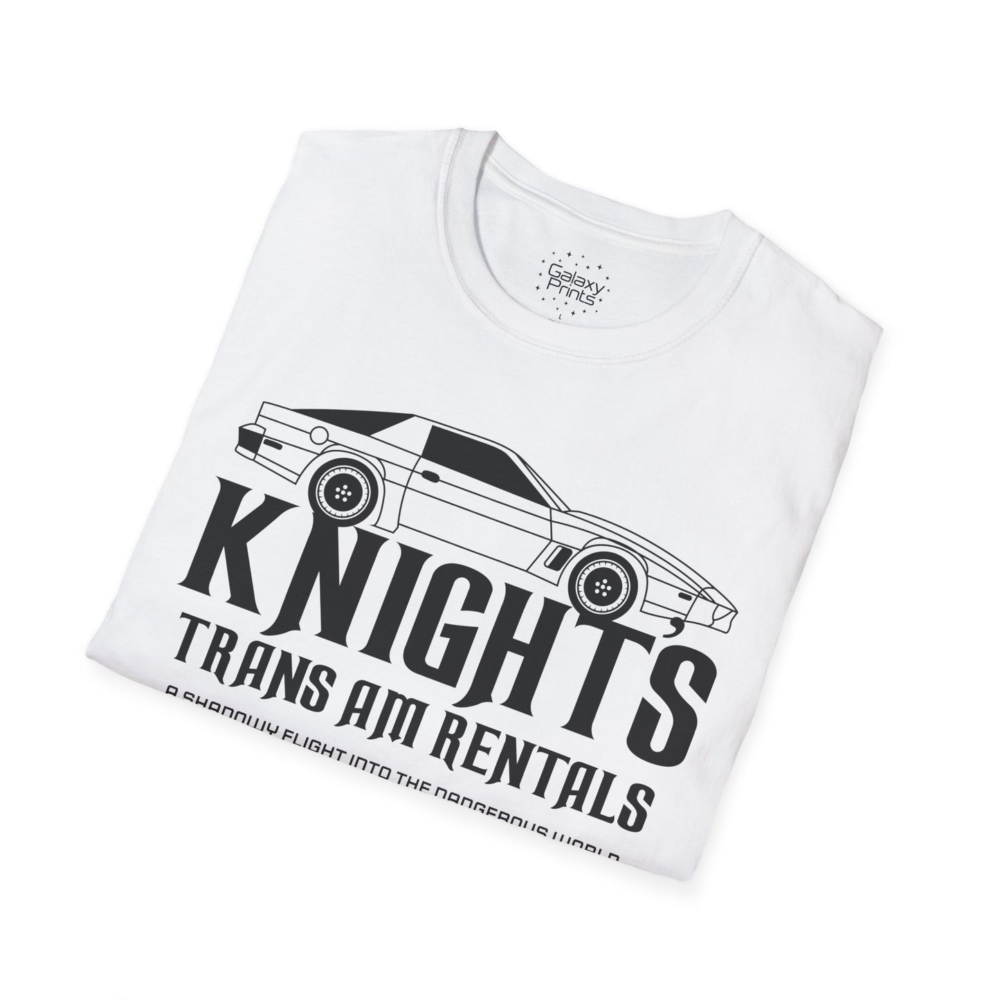 Unisex T-Shirt - POP Culture - 'From the Hit TV Show NIGHTRIDER it's KITT Car with KNIGHT's Trans Am Rentals'