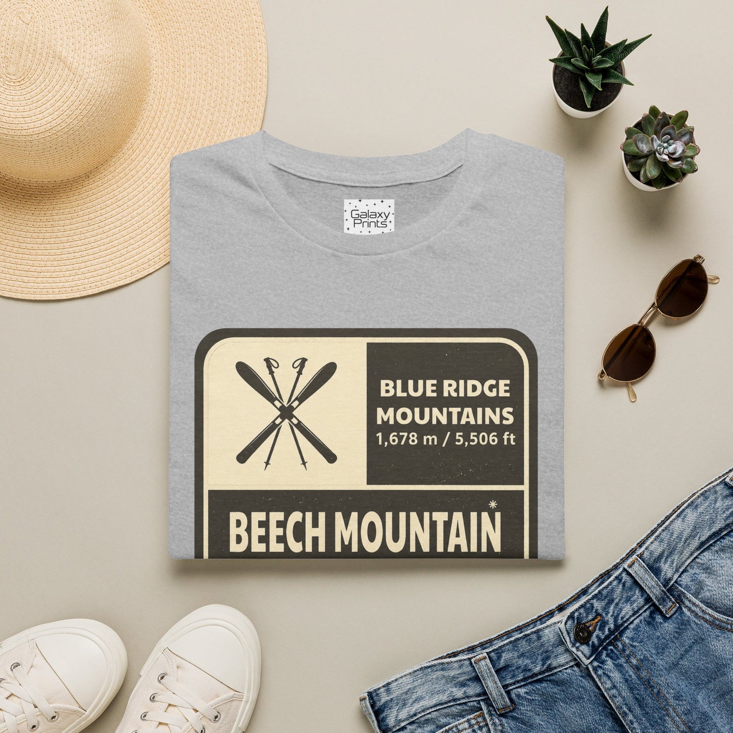 Beech Mountain Blue Ridge Mountains T‑Shirt — North Carolina Ski & Hiking Vintage