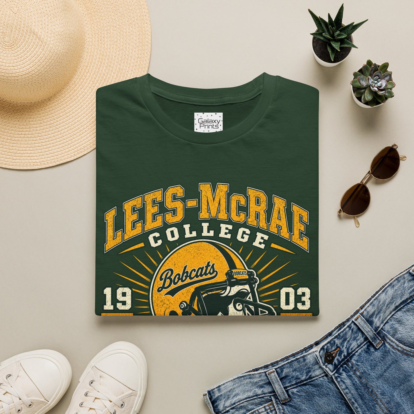 Lees-McRae College Bobcats Vintage Football T-Shirt — Retro 1903 Design