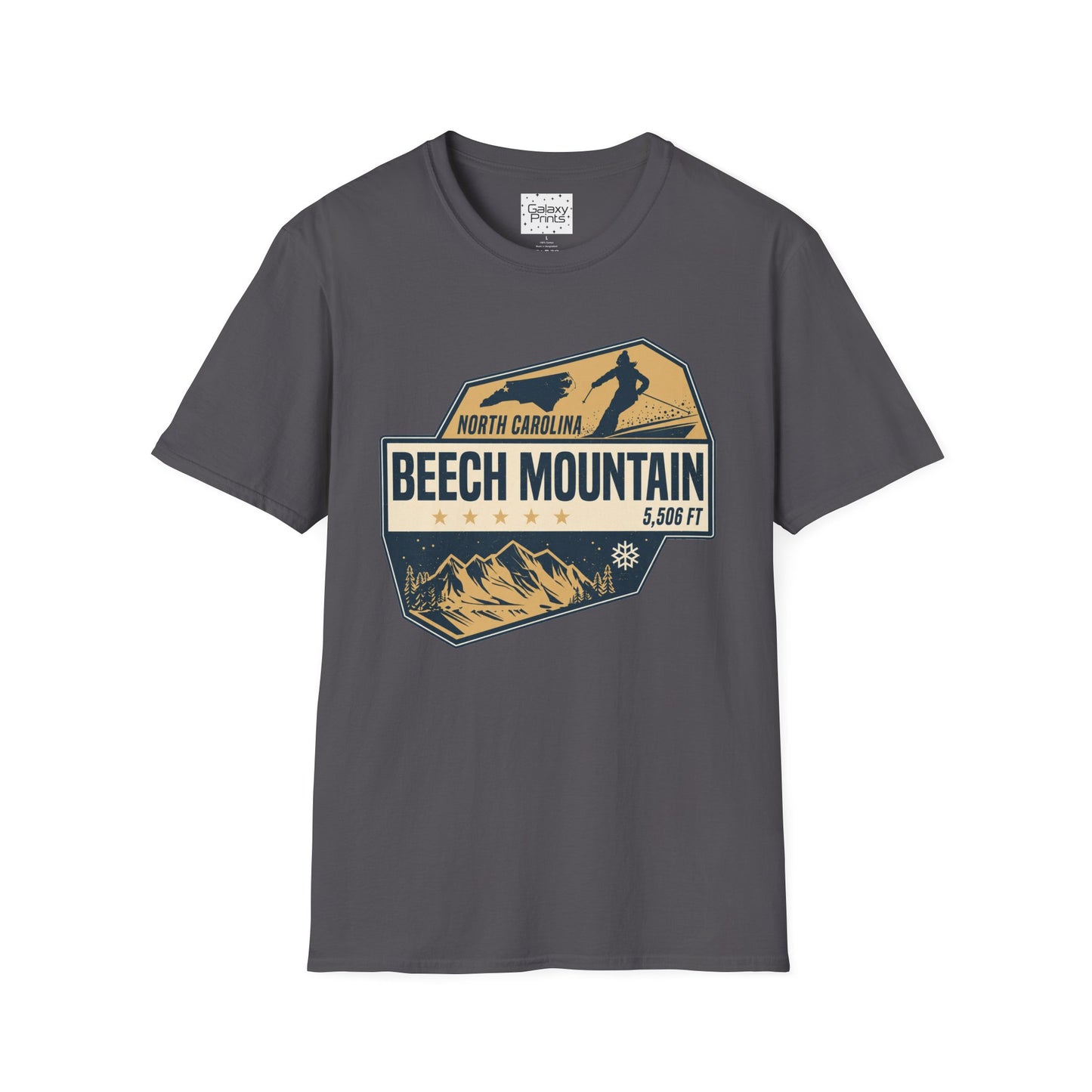 Beech Mountain T‑Shirt — North Carolina Ski & Mountain Vintage Badge (5,506 ft)