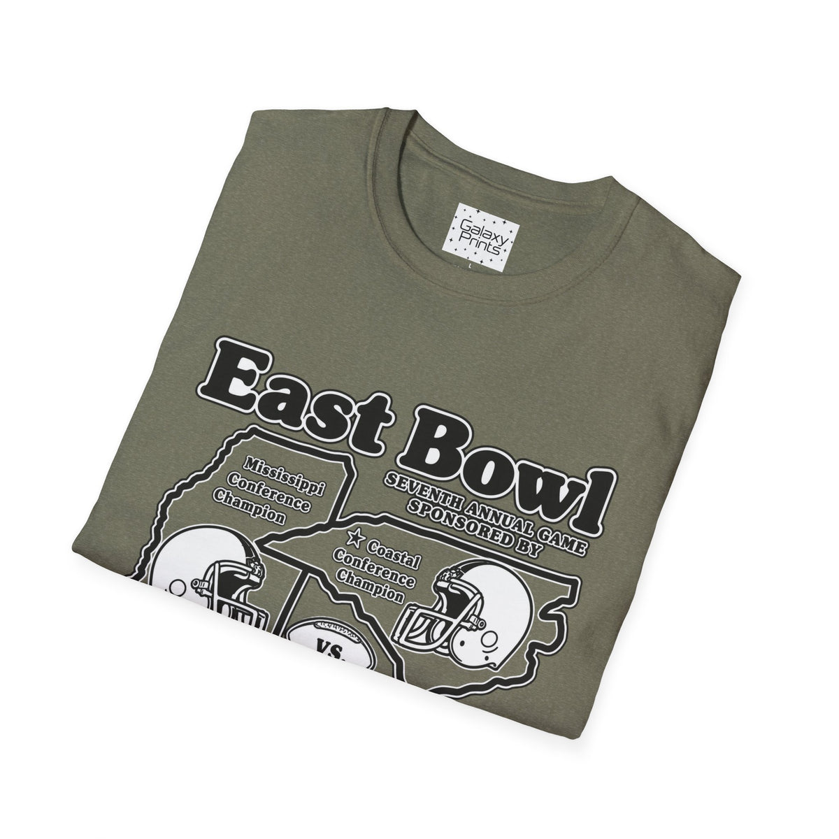 1986 East Bowl Vintage Football T-Shirt — With Game Day Ticket on back - Retro Game Day Tee (East Bowl, Lees McRae)