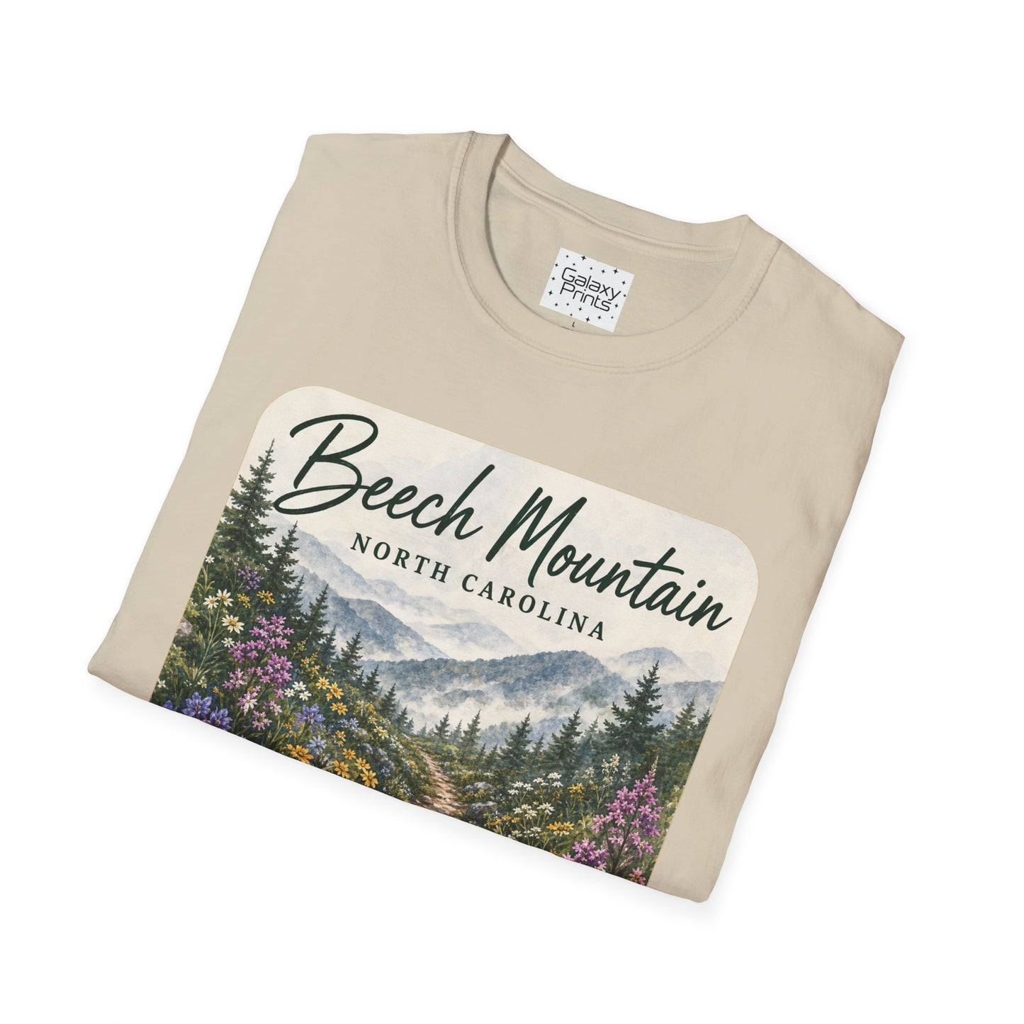 Beech Mountain North Carolina Scenic T-Shirt — Mountain Trail Floral Design