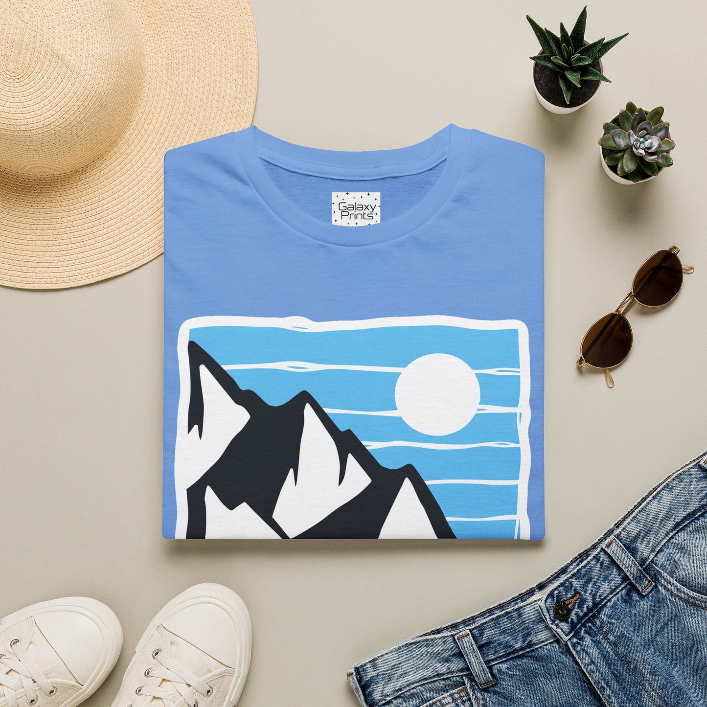 Beach Mountain North Carolina T-Shirt — Retro Mountain Range Sun Graphic Tee