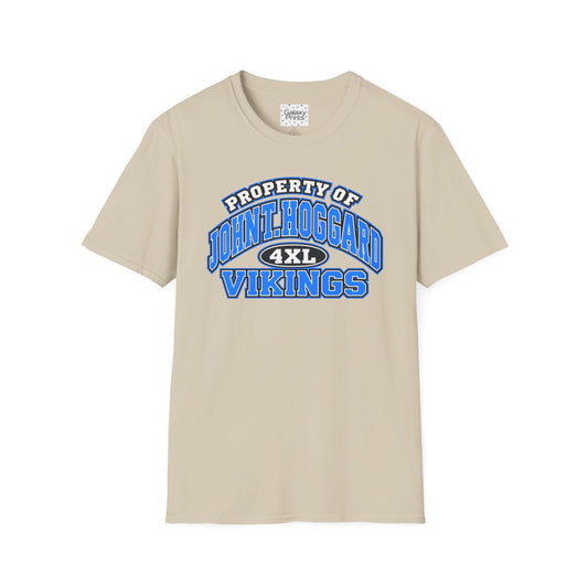 Property of JTH Vikings T‑Shirt 4XL — Viking in Power Circle back - Hoggard School Spirit Tee