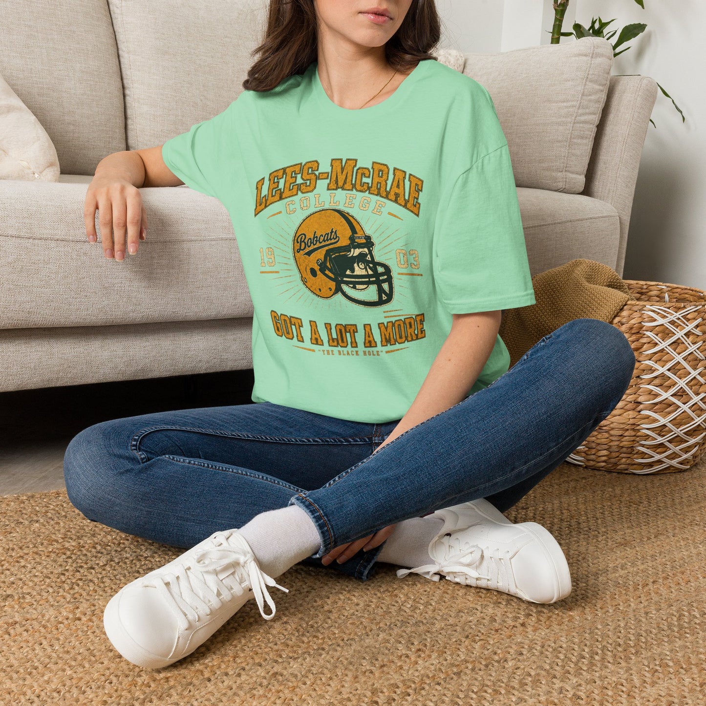 Lees-McRae College Bobcats Vintage Football T-Shirt — Got A Lot A More - The Black Hole