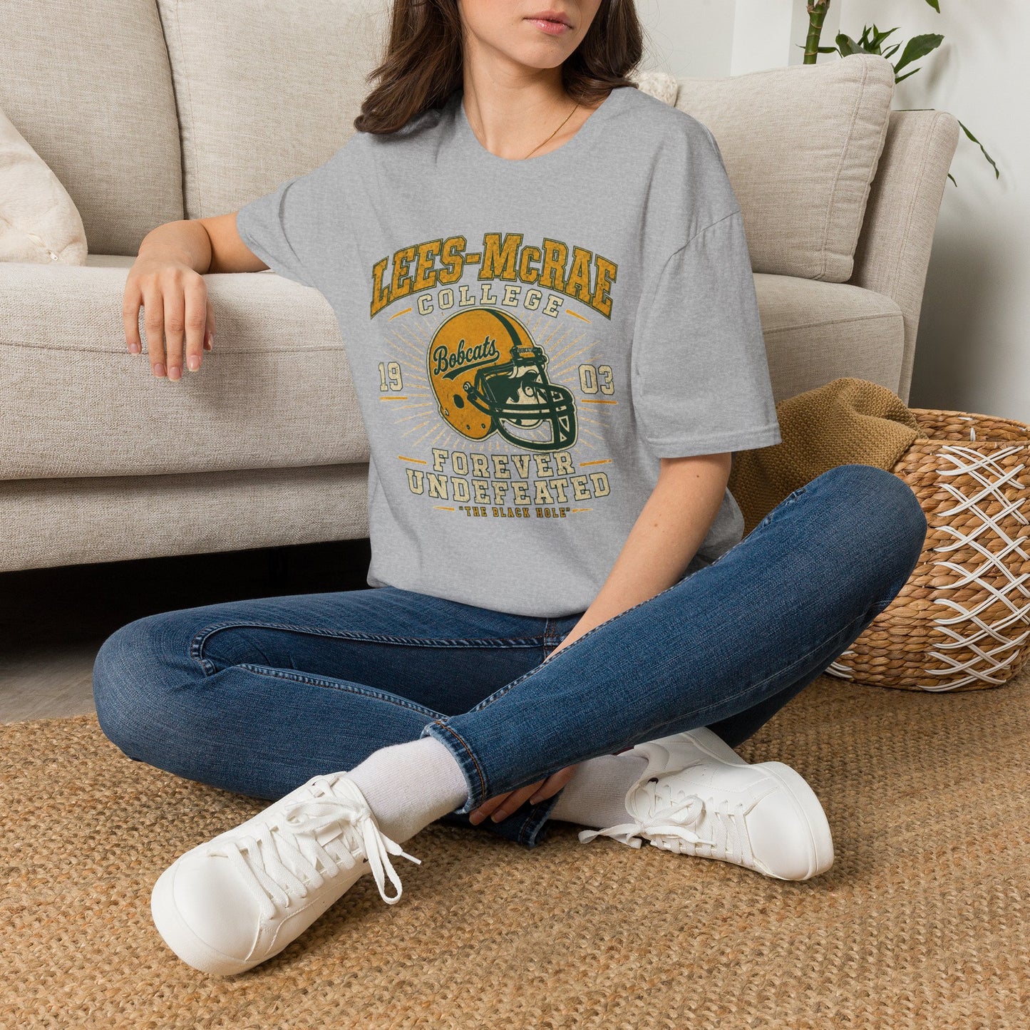 Lees-McRae College Bobcats Vintage Football T-Shirt — Forever Undefeated - The Black Hole