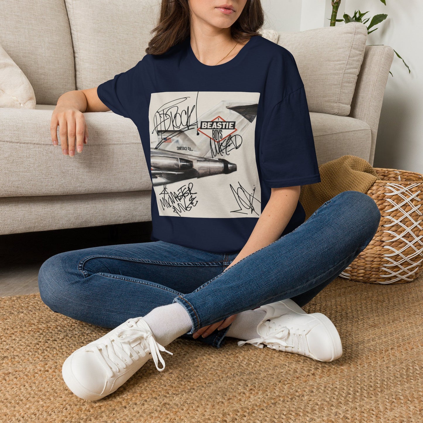 B-Boys "Licensed to Ill" Autographed Band T-Shirt - Graffiti