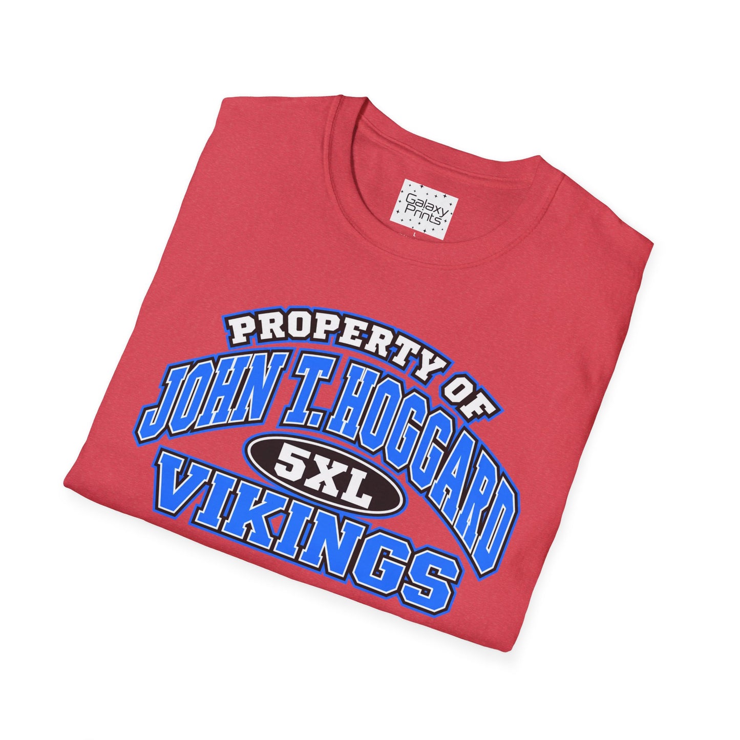 Property of JTH Vikings T‑Shirt 5XL — Viking in Power Circle back - Hoggard School Spirit Tee