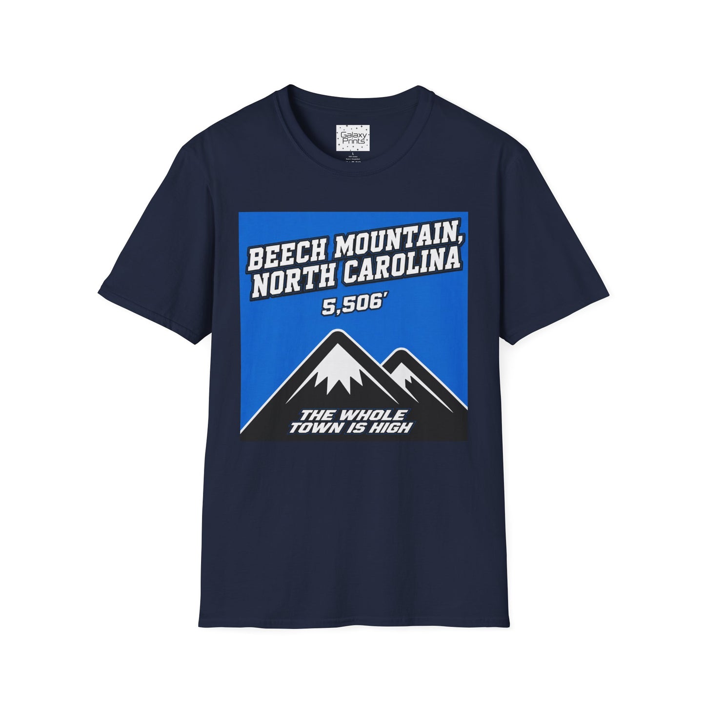 Beech Mountain, NC - The whole town is High T-Shirt — 5,506' Mountain Souvenir Tee