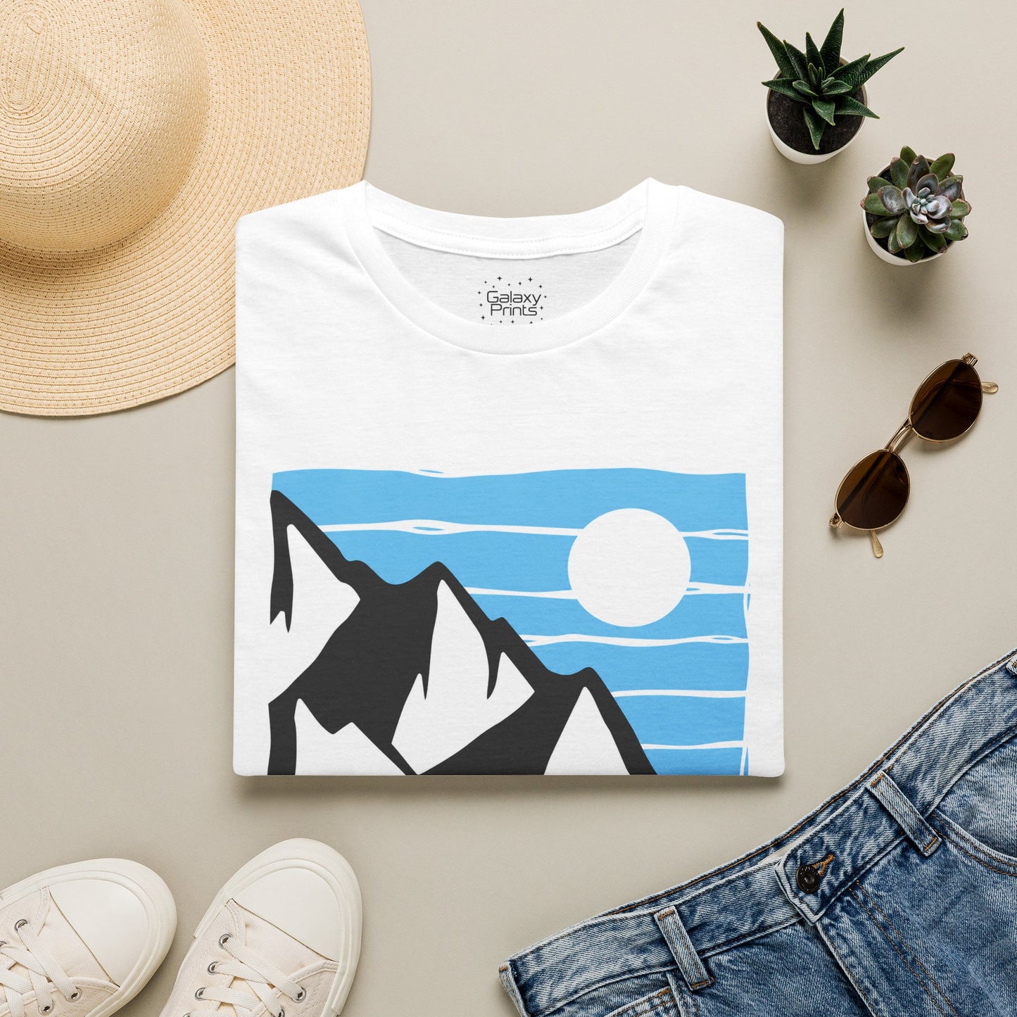 Beach Mountain North Carolina T-Shirt — Retro Mountain Range Sun Graphic Tee