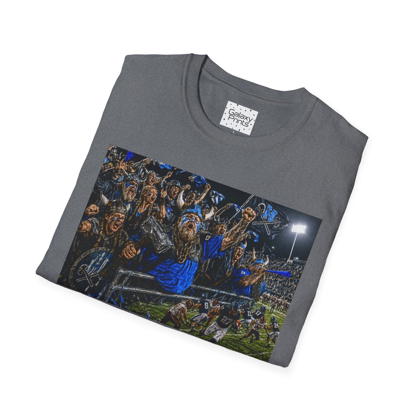 Viking Fans with #1 FAN T‑Shirt — '#1 FAN leading the fight' Graphic Tee - Viking crowd