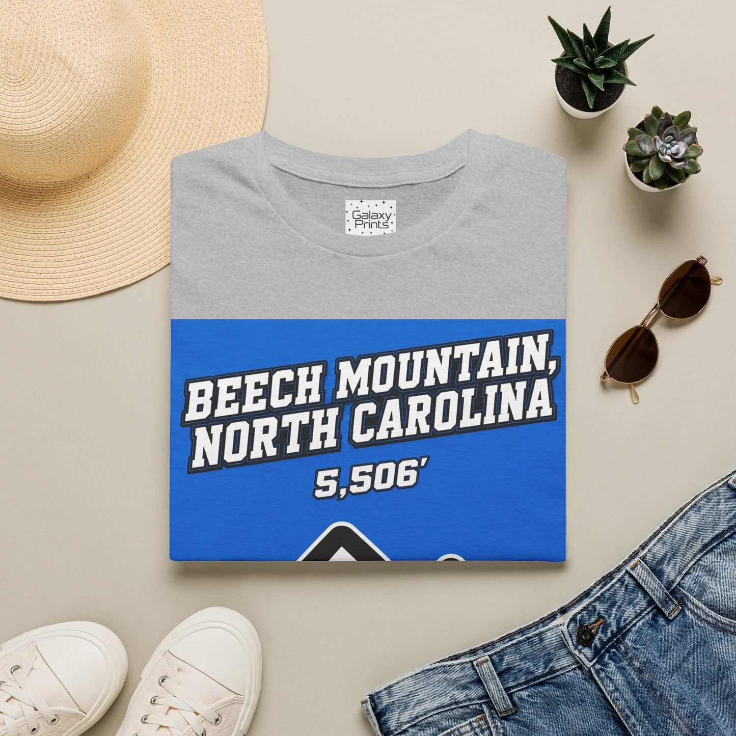 Beech Mountain, NC - The whole town is High T-Shirt — 5,506' Mountain Souvenir Tee