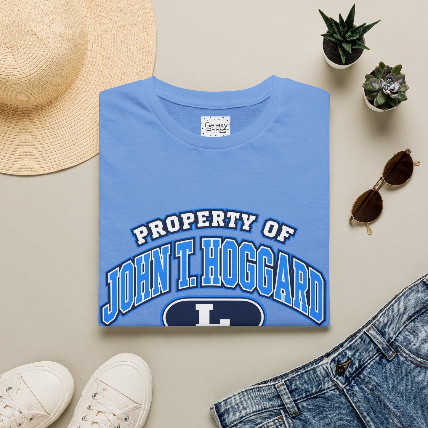 Property of JTH Vikings T‑Shirt L — Viking in Power Circle back - Hoggard School Spirit Tee
