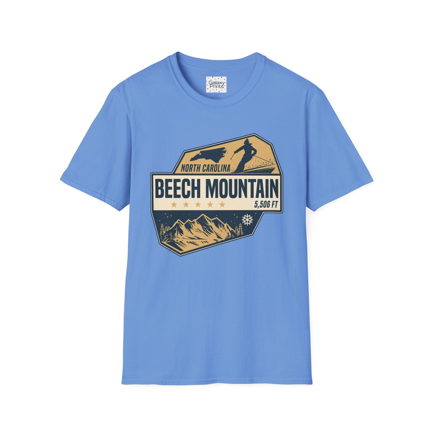 Beech Mountain T‑Shirt — North Carolina Ski & Mountain Vintage Badge (5,506 ft)