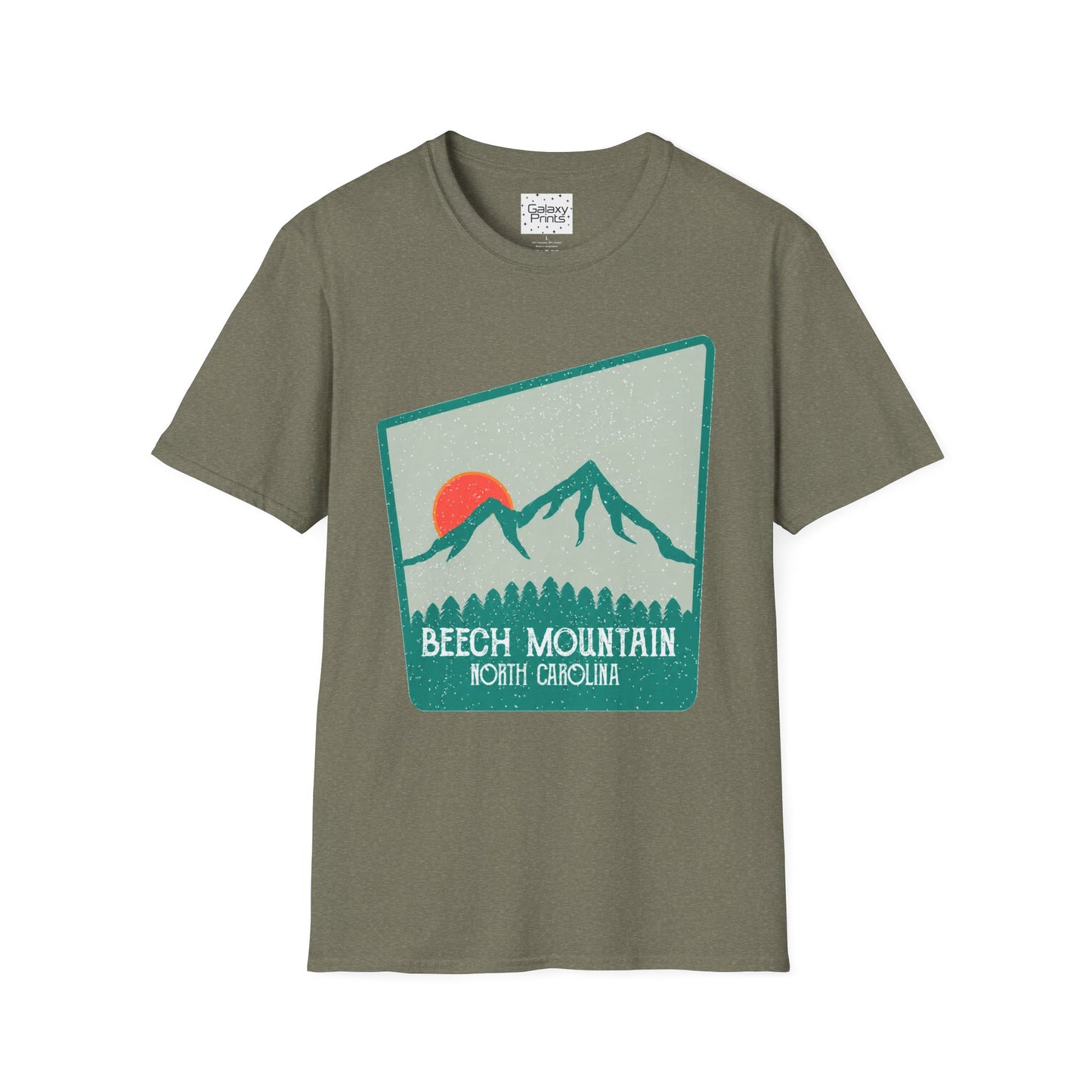 Beech Mountain NC Let it Snow T-Shirt — Retro Mountain Sunrise Snow Tee
