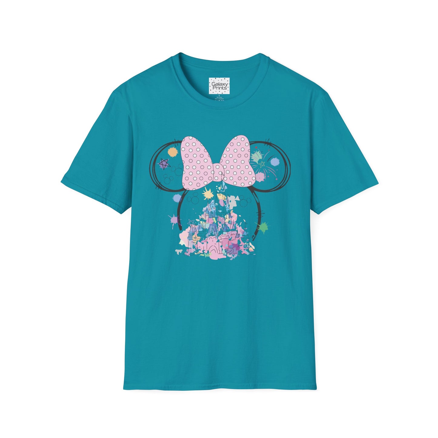 Unisex T-Shirt - DISNEY Inspired - 'Minnie Bow with Pink Castle'