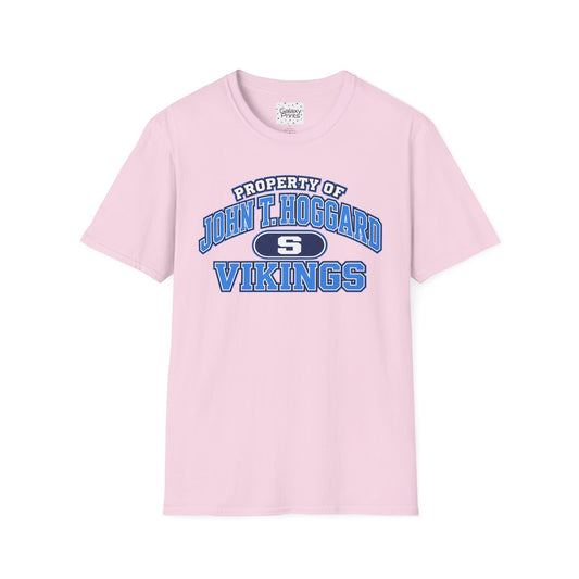 Property of JTH Vikings T‑Shirt S — Viking in Power Circle back - Hoggard School Spirit Tee