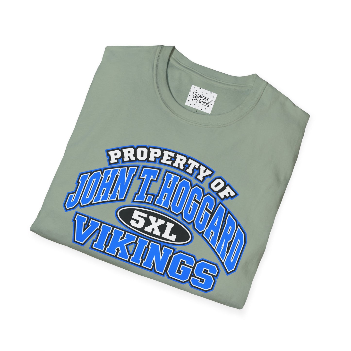 Property of JTH Vikings T‑Shirt 5XL — Viking in Power Circle back - Hoggard School Spirit Tee