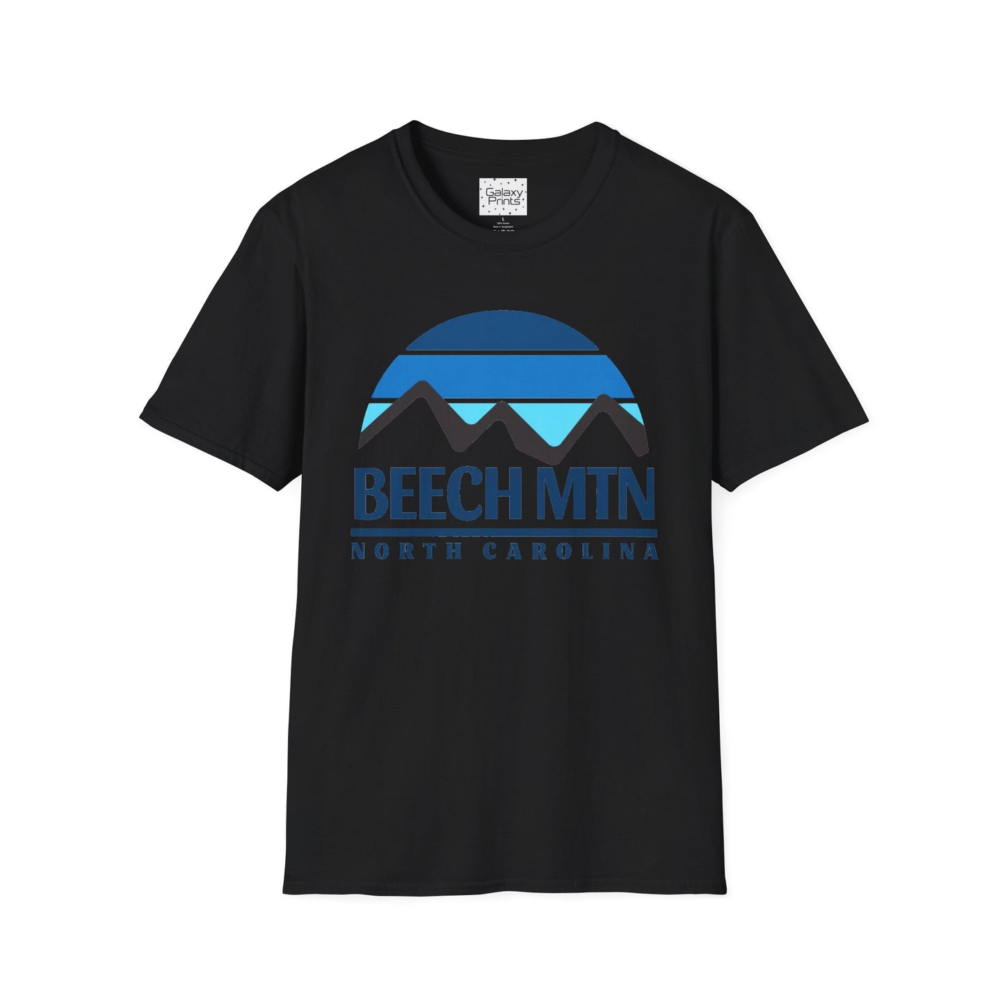 Beech Mtn North Carolina Graphic T-Shirt — Retro Tri Blue Moon Mountain Tee
