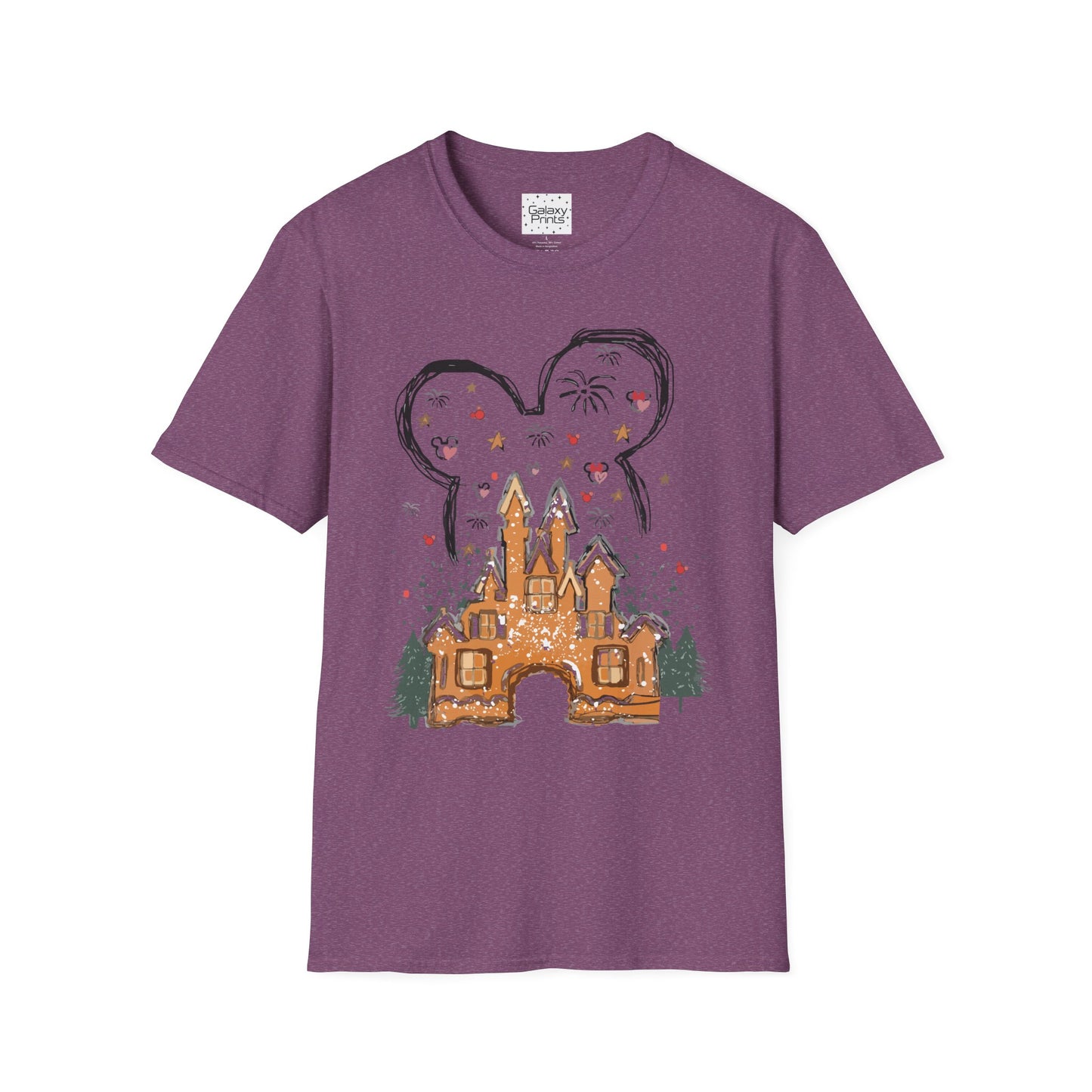 Unisex T-Shirt - DISNEY Inspired - 'Gingerbread Princess Castle with Fireworks'