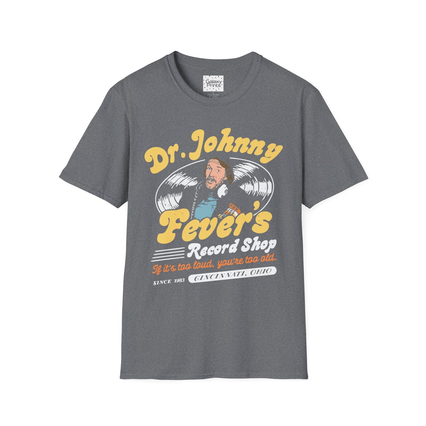 Unisex T-Shirt - POP Culture - 'From the HIT TV Show WKRP in Cincinnati - Dr. Johnny Fever's Record Shop'