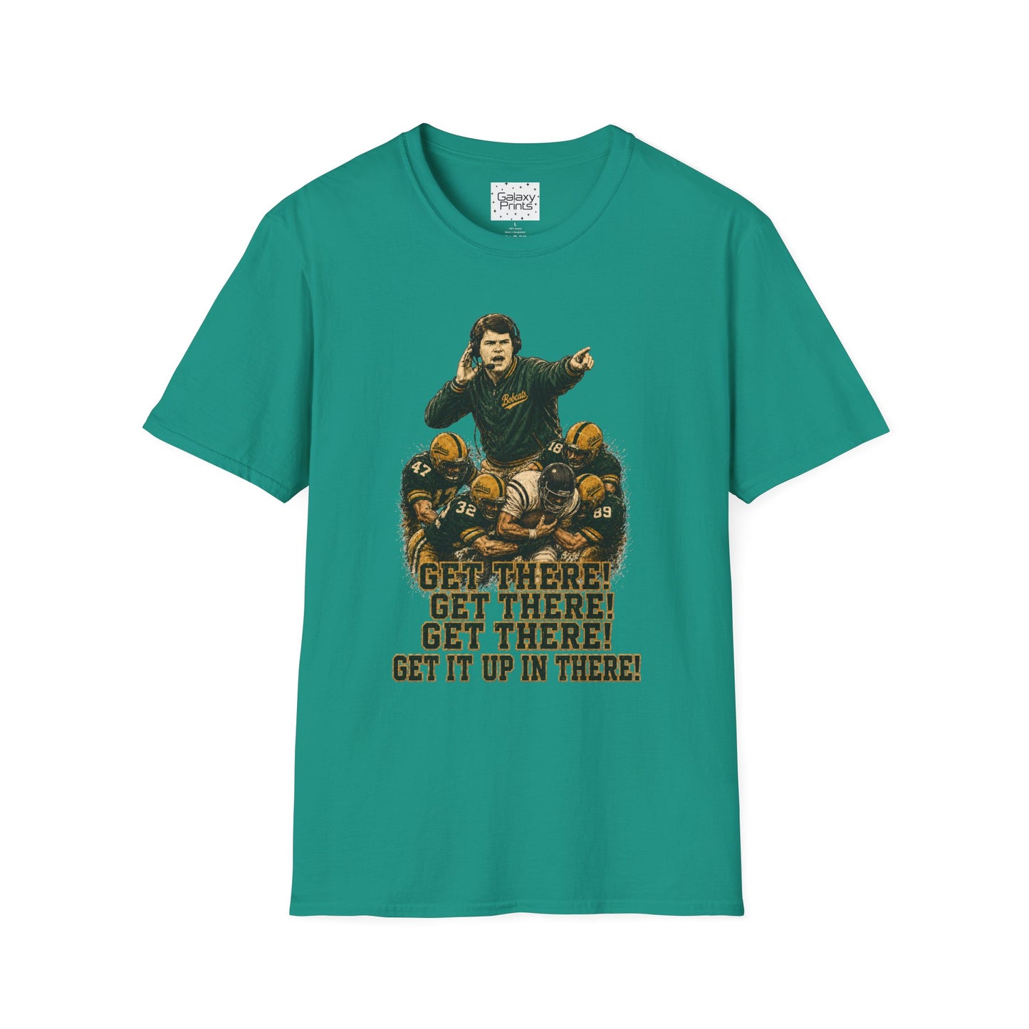 Lees-McRae College Bobcats Vintage Football T-Shirt — Coach Johnson  "Get There! x 3 Get it up" - Forever Undefeated