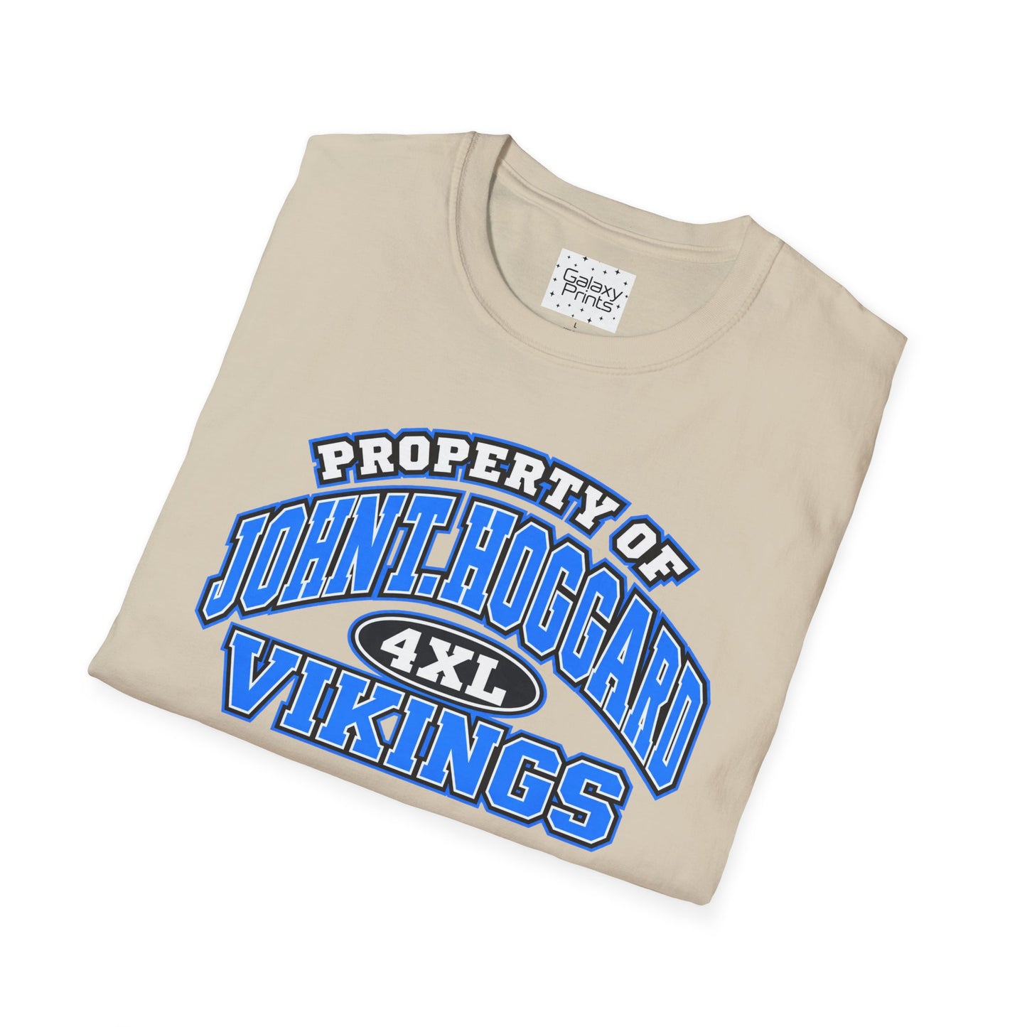 Property of JTH Vikings T‑Shirt 4XL — Viking in Power Circle back - Hoggard School Spirit Tee