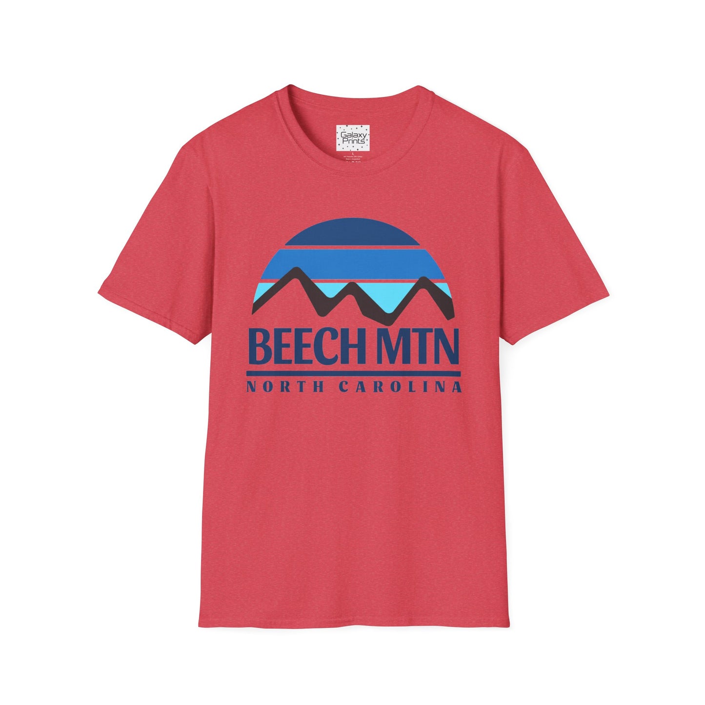 Beech Mtn North Carolina Graphic T-Shirt — Retro Tri Blue Moon Mountain Tee
