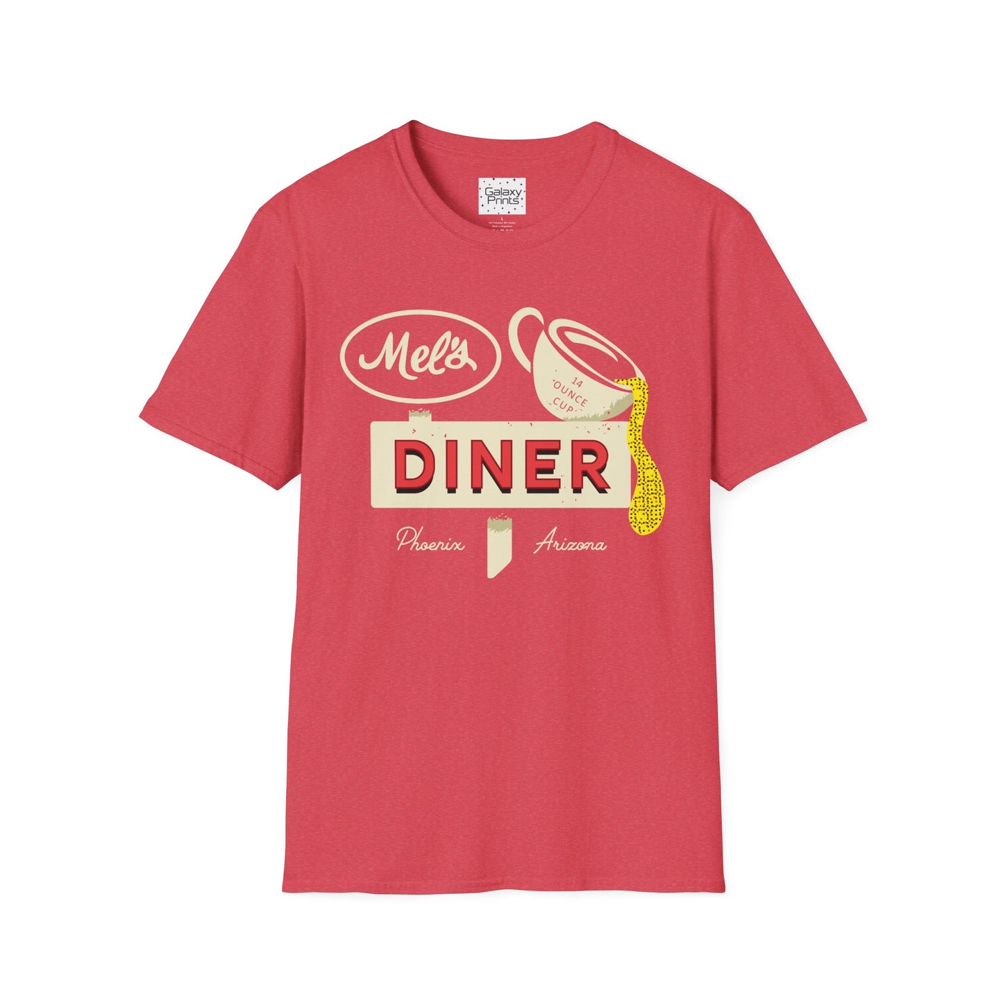 Unisex T-Shirt - POP Culture - 'Mel's Diner Phoenix, AX from the Sitcom Alice - Kiss my grits Mel'