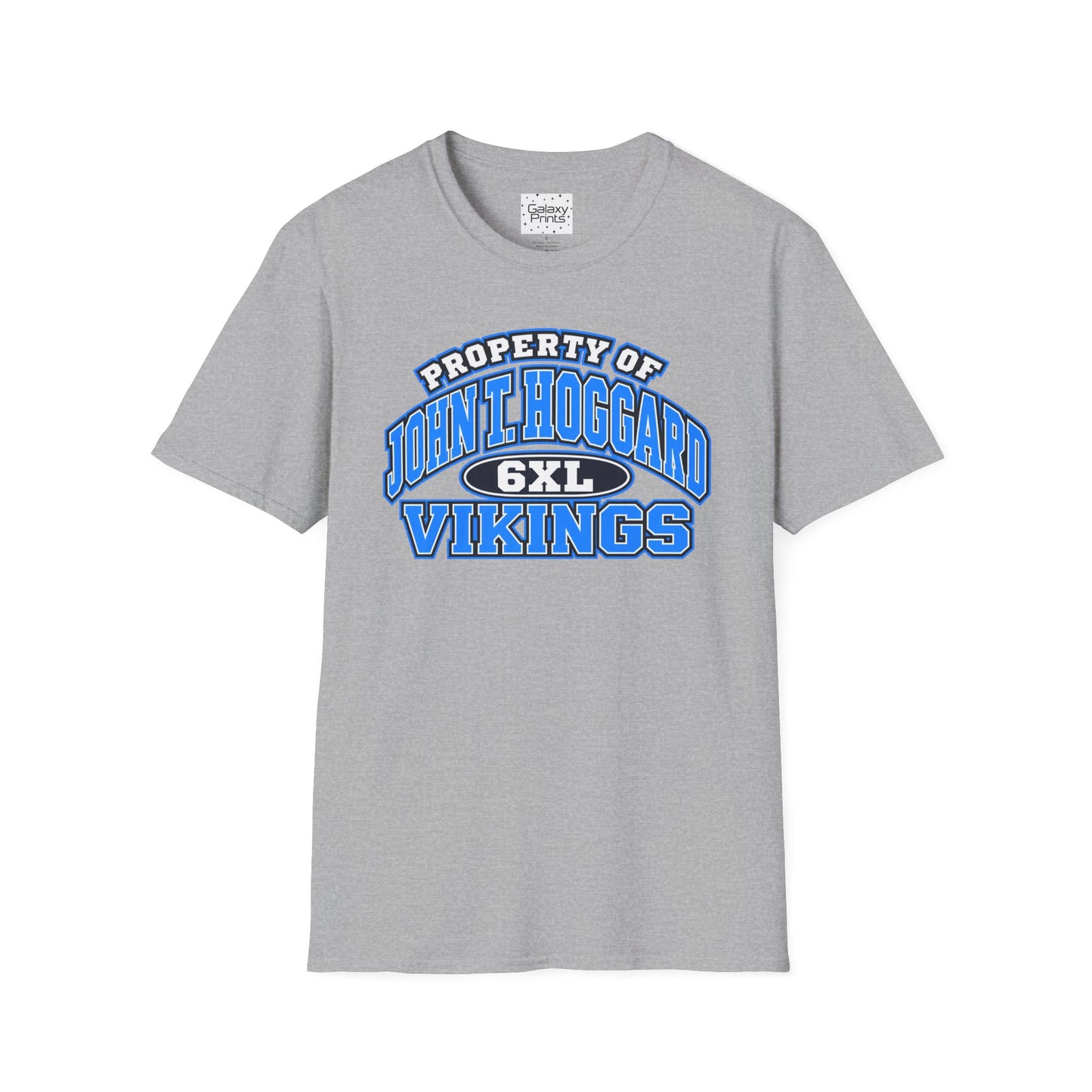 Property of JTH Vikings T‑Shirt 6XL — Viking in Power Circle back - Hoggard School Spirit Tee