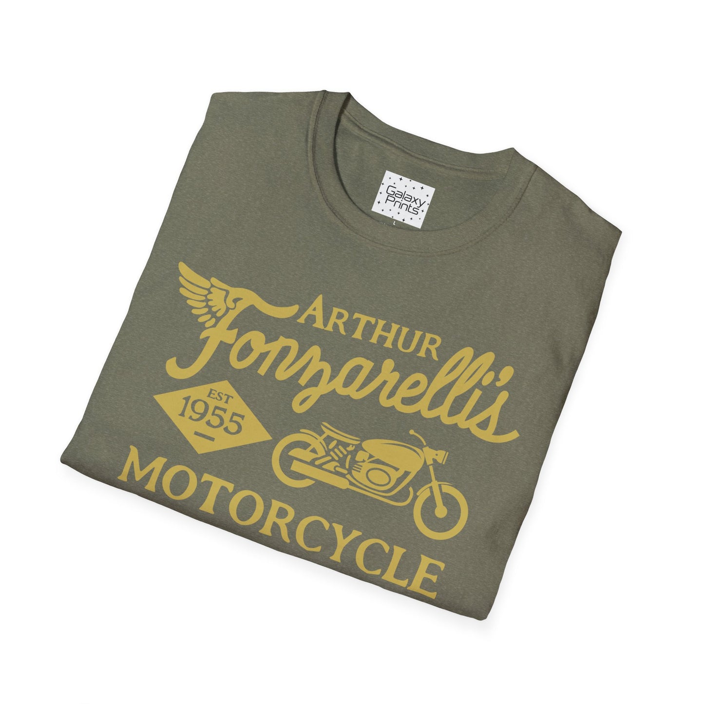 Unisex T-Shirt - POP Culture - 'Arthur Fonzarelli's Motorcycle Service & Repair Shop T-shirt from the Hit TV Show HAPPY DAYS - Fonzie - The Fonz'