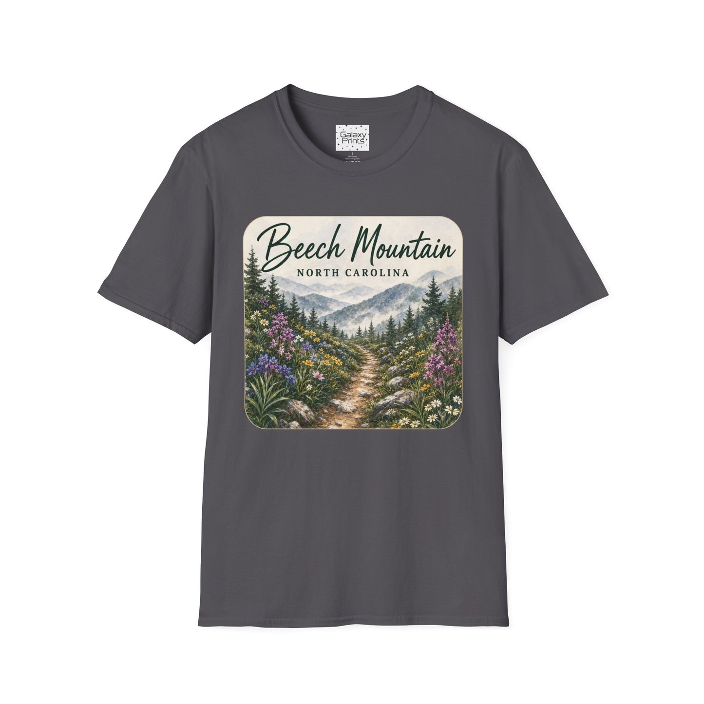 Beech Mountain North Carolina Scenic T-Shirt — Mountain Trail Floral Design