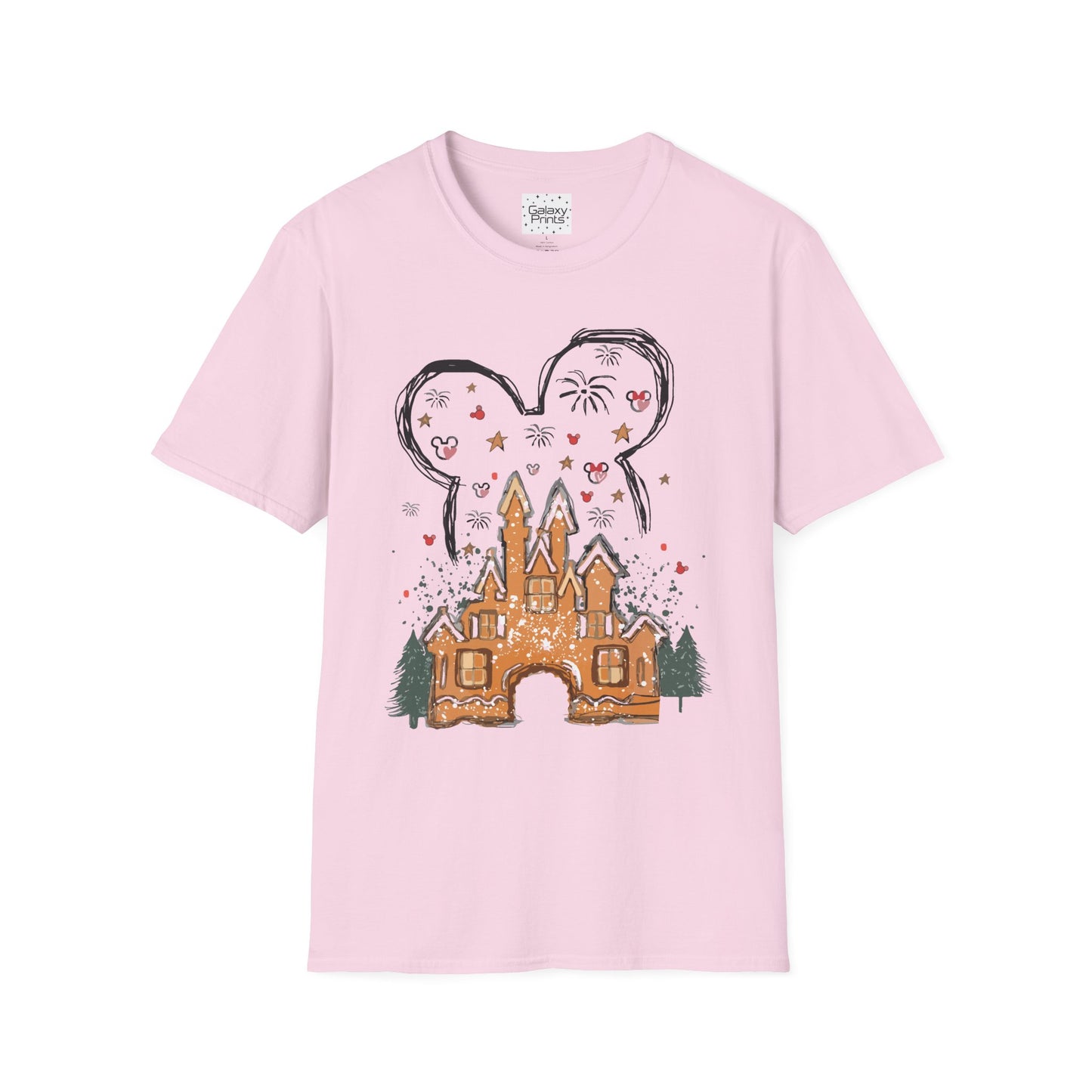 Unisex T-Shirt - DISNEY Inspired - 'Gingerbread Princess Castle with Fireworks'