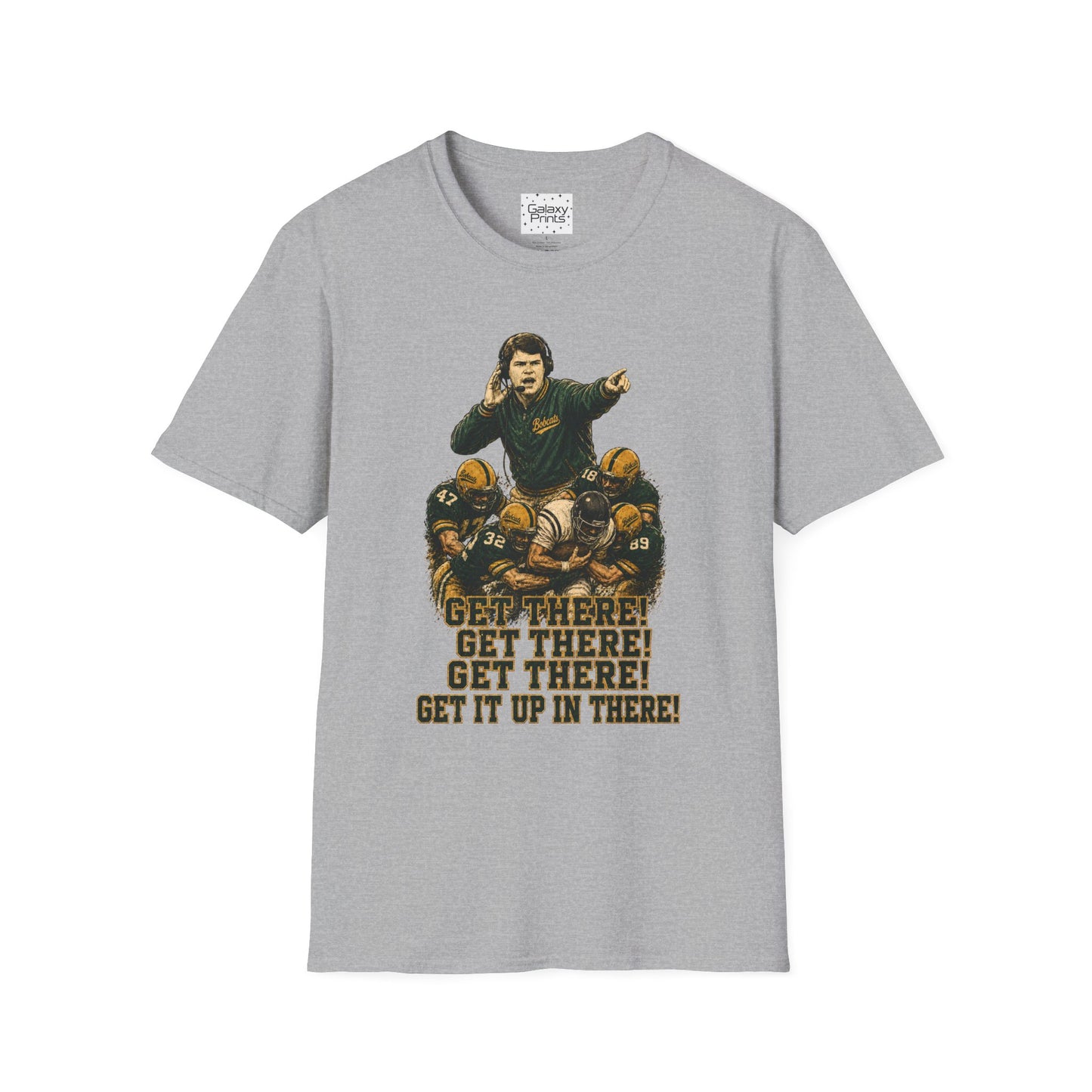 Lees-McRae College Bobcats Vintage Football T-Shirt — Coach Johnson  "Get There! x 3 Get it up" - Forever Undefeated